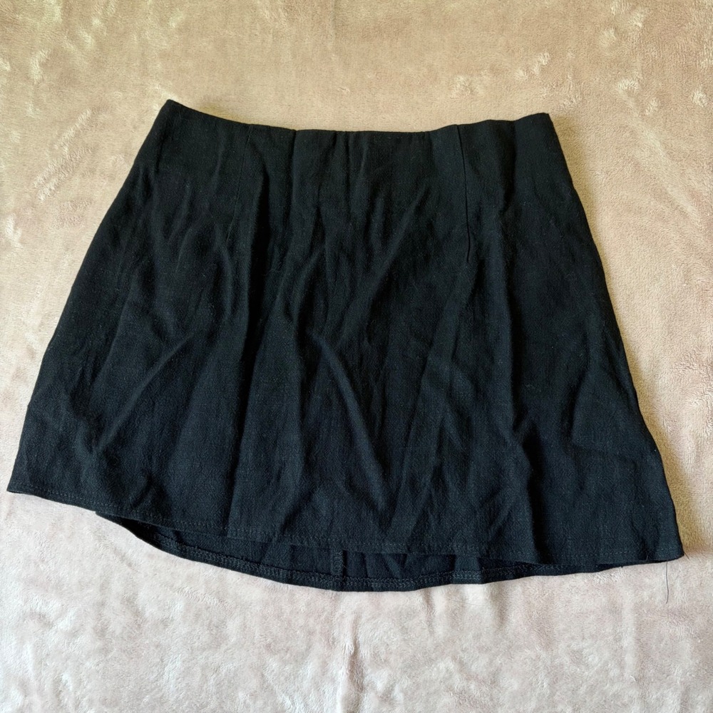 Princess Polly Selby Mini Skirt Black Size US 4 High Waisted A-Line 419098